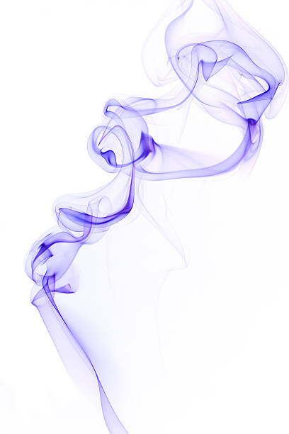 istock Abstract Purple smoke on white isolated background 137863435