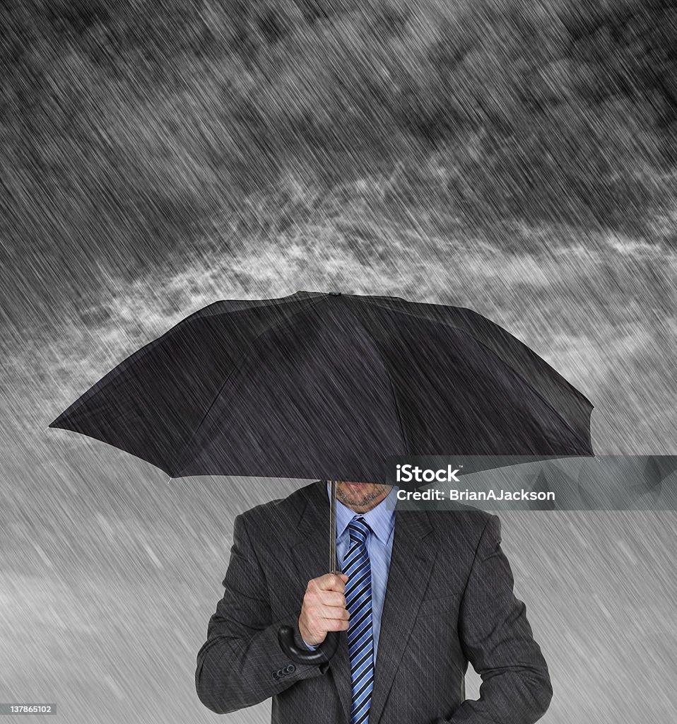 Empresário Abrigar-se - Royalty-free Chuva Foto de stock