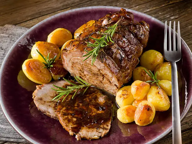 Photo of roast of veal with potatoes