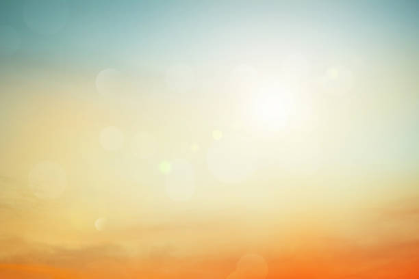 istock Relaxing outdoors vacation landscape concept: Abstract blurred sunlight beach colorful blurred bokeh background with retro effect autumn sunset sky have blue bright, white, and color orange calm. 1378665547