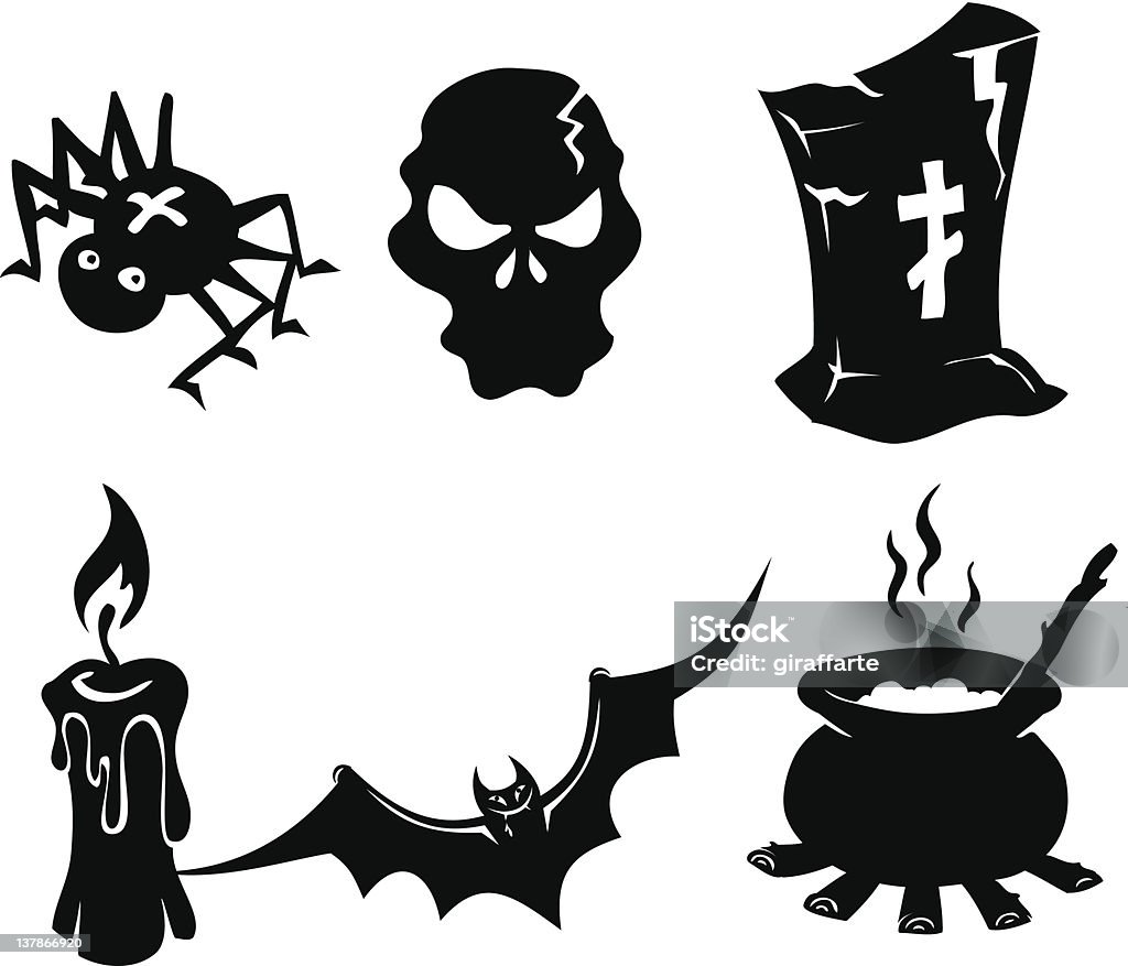 Halloween silhouette - arte vettoriale royalty-free di Calderone