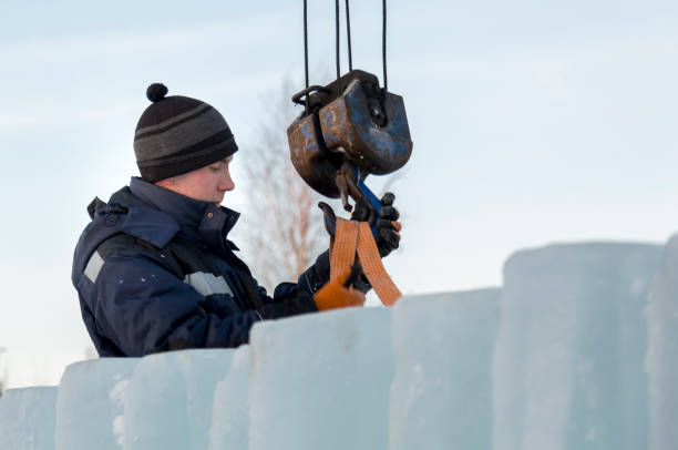 istock Worker on the installation of an ice panel 1378703511