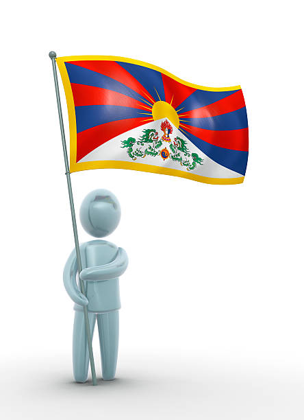 Flag of Tibet stock photo
