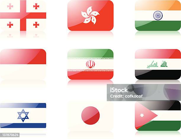 Bandiere Asiatiche - Immagini vettoriali stock e altre immagini di Asia - Asia, Autorità, Bandiera