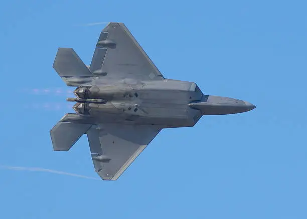 F22 Raptor performing a high speed edge pass.