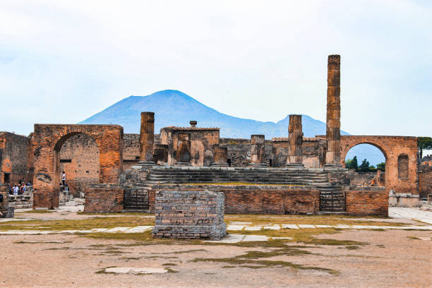 istock Pompeii ruins and Mt Vesuvius from afar 1378708410