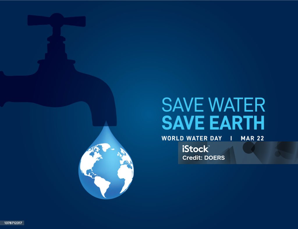 Conceito de vetor do Dia Mundial da Água - Vetor de Dia mundial da água royalty-free
