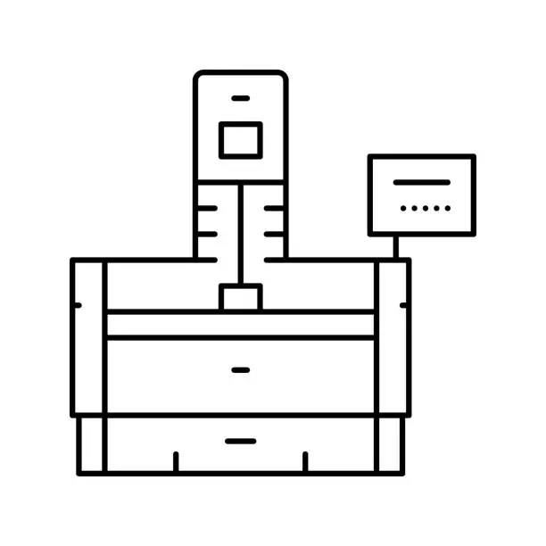 Vector illustration of honing machine line icon vector illustration