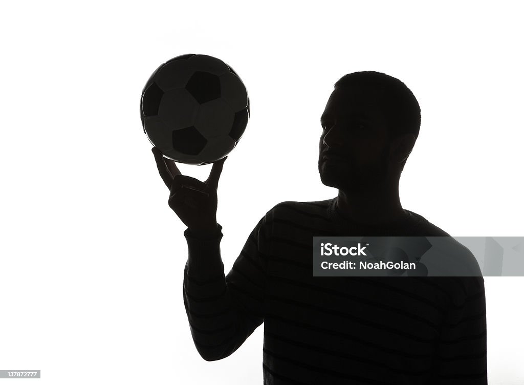 Homem a segurar a bola - Royalty-free Futebol Foto de stock