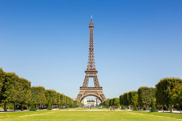 Paris Eiffel tower France travel landmark stock photo