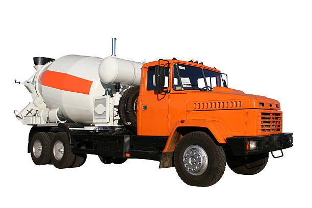 istock The new building lorry with a concrete mixer 137874537