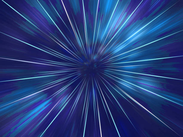 istock Colorful futuristic illustration - Cosmic rays at high speed. 1378775903