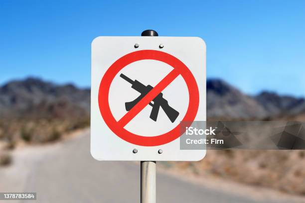 No Weapons Sign Stock Photo - Download Image Now - Weapon, Forbidden, Violence