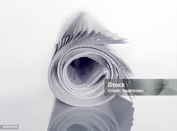 Rolled Up Newspaper Stock Photo - Download Image Now - Closed, Cut Out, Extreme Close-Up