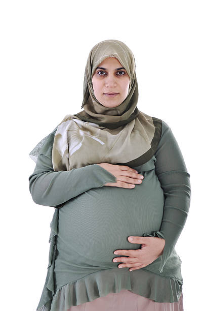 istock Pregnant  muslim woman with happy expression 137881625