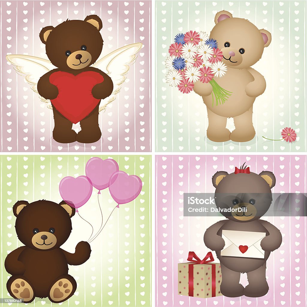 Teddybär-Serie: Valentine's Day - Lizenzfrei Alphabet Vektorgrafik