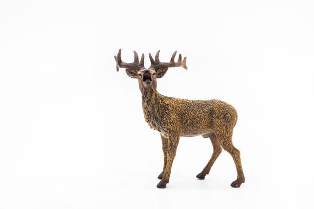istock Toy animal figure deer on white. 1378886482