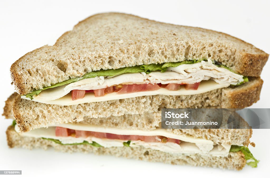 Sandwich di tacchino, formaggio svizzero - Foto stock royalty-free di Panino ripieno