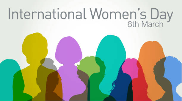International Women’s Day Overlapping silhouettes of Women standing together for International Women’s Day. Togetherness, Women’s Rights, Women’s Issues, Teamwork, Women, Girls, burka stock illustrations