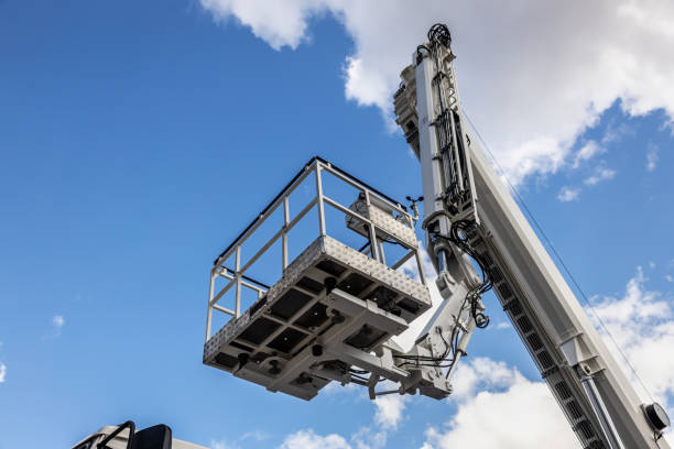 istock the automatic retractable boom of the construction machine 1378895090