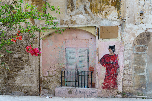 Taranto, Italy - June 23, 2021: Taranto, Apulia, Italy: exterior of historic buildings