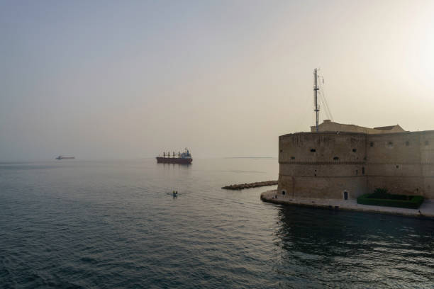 Taranto, Apulia, Italy: view of the castle on the sea.