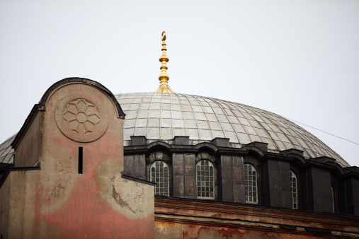 Close up of Hagia Sophia aka Ayasofya, from the Greek: \