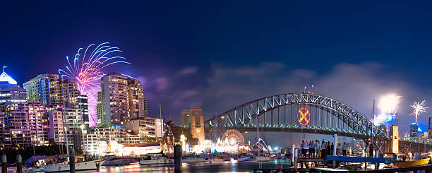 istock Sydney Harbour NYE Fireworks Panorama 137893550