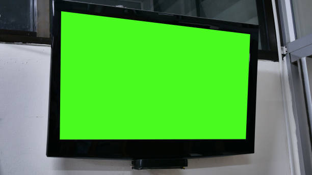 istock Close up laptop green screen. 1378960798