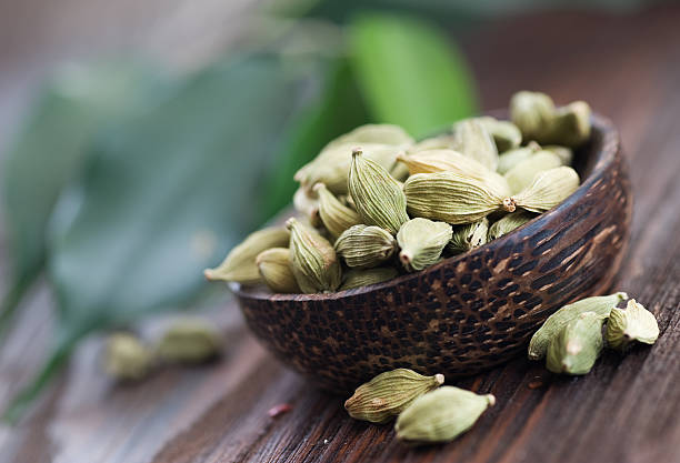 cardamomo especiarias - photography indoors studio shot focus on foreground - fotografias e filmes do acervo