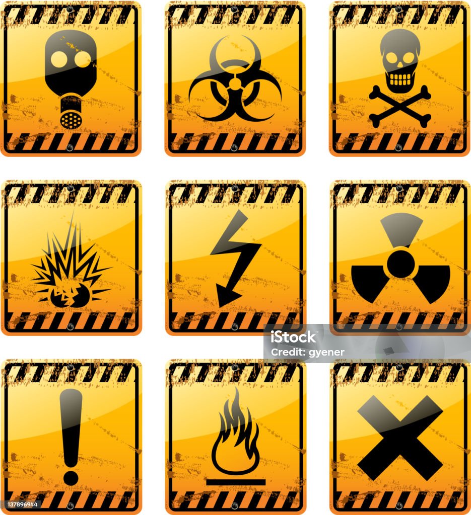 Símbolos de perigo - Royalty-free Acidente - Evento Relacionado com o Transporte arte vetorial