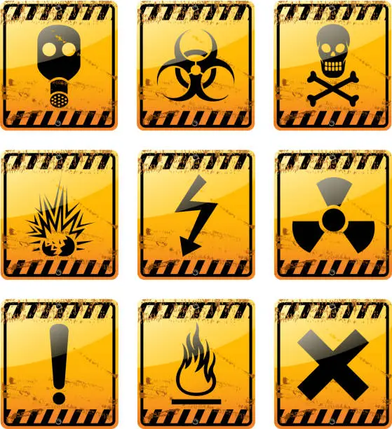 Vector illustration of hazard symbols