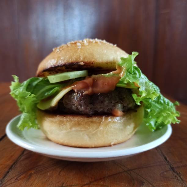 istock Homemade burger hamburger chicken burger 1378982214
