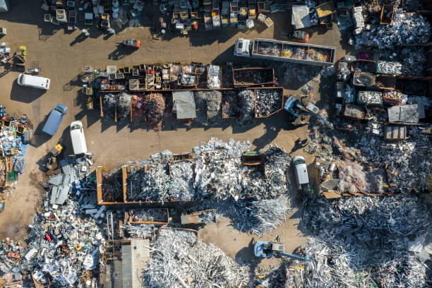 istock Junkyard, recycling center - aerial view 1378997702