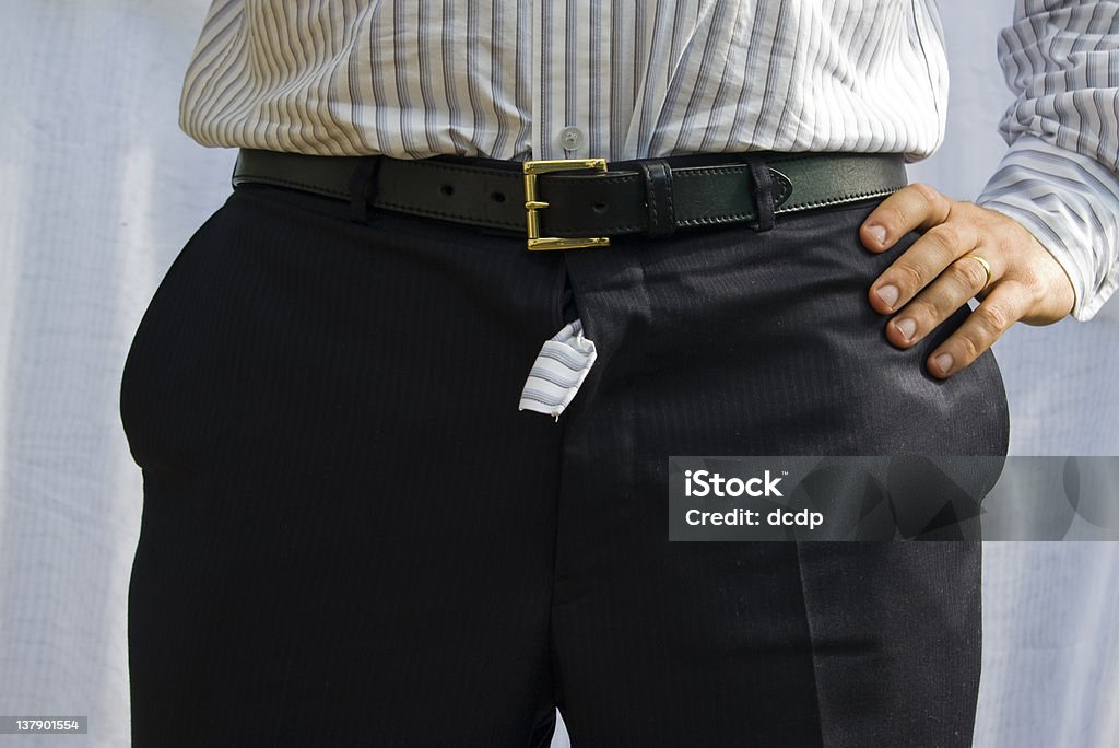 Abito camicia Toccare con un dito di pantaloni con cerniera - Foto stock royalty-free di Cerniera aperta