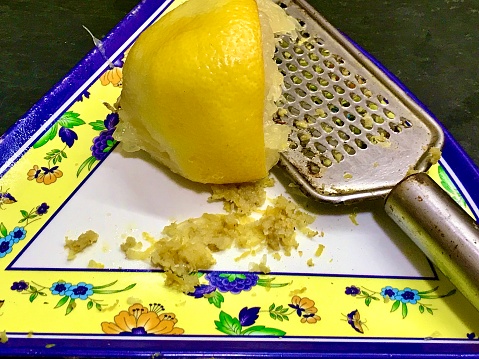 Preparing lemon zest in my kitchen