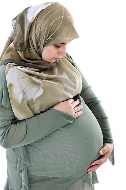 istock Pregnant  muslim woman with happy expression 137904647