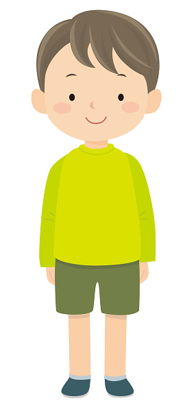 Vector Illustration Of A Boy Standing Straight Stock Illustration -  Download Image Now - Boys, Teenage Boys, White Background - iStock