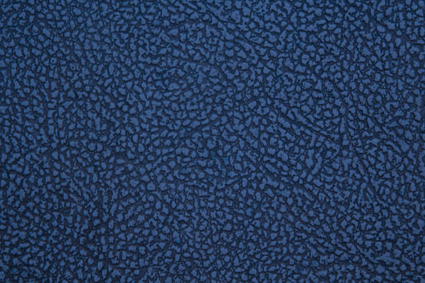 Blue old dermatin. Dark faux leather. Close-up. Background. Texture.
