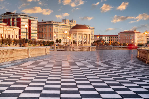 Terrazza Mascagni in Livorno, Italy Terrazza Mascagni in Livorno, Italy at sunset. livorno stock pictures, royalty-free photos & images