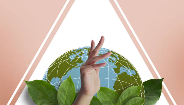 istock Abstract Background. Happy Earth Day Banner concept and hands with earth globe on Background, sustainable design, lifestyle, Saving, environment, protect -3d Rendering 1379129857