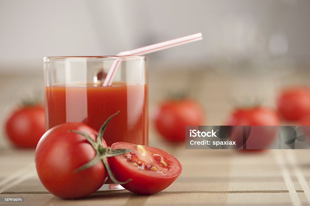 fresh tomato with juice Close-up Stock Photo