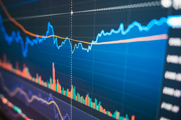 istock Finance analyzing stock exchange line and the candle chart on display. Analytics price change bitcoin cryptocurrency BTC to USD the most popular pair in the world strong going up to new high 1379130958