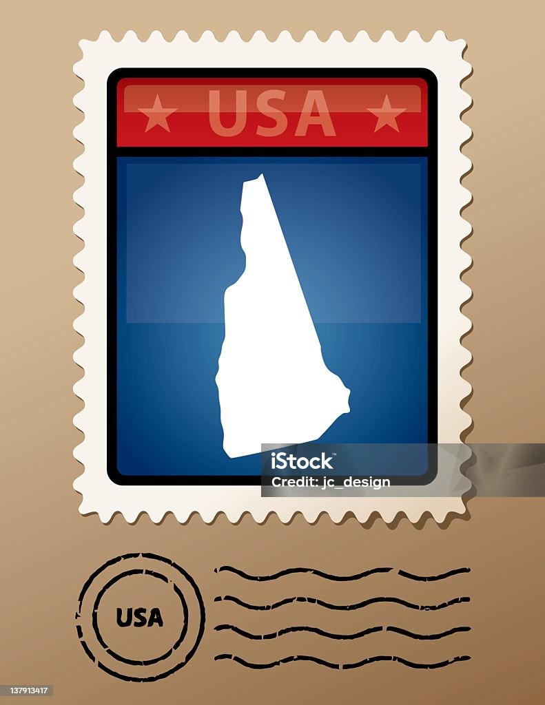 Znaczek pocztowy USA Stan New Hampshire - Grafika wektorowa royalty-free (Ameryka Północna)