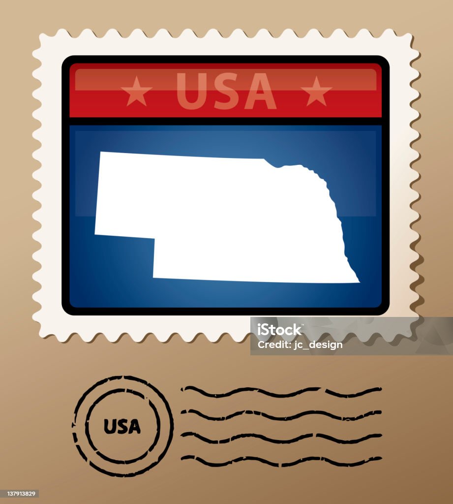 USA Nebraska sello postal - arte vectorial de América del norte libre de derechos