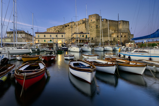 Naples, Campania, Italy - April 6, 2013: Castel dell'Ovo, also called the \