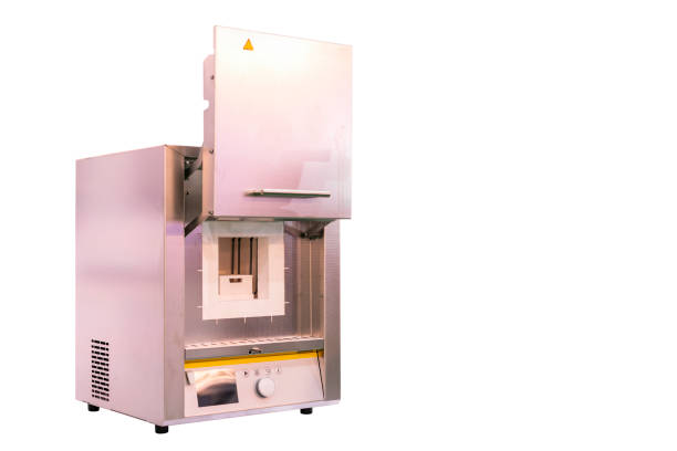 istock Automatic high temperature control chamber or muffle furnace for coating drying hardening ageing annealing brazing calcination degassing sintering soldering sublimation tempering isolated clipping path 1379186504