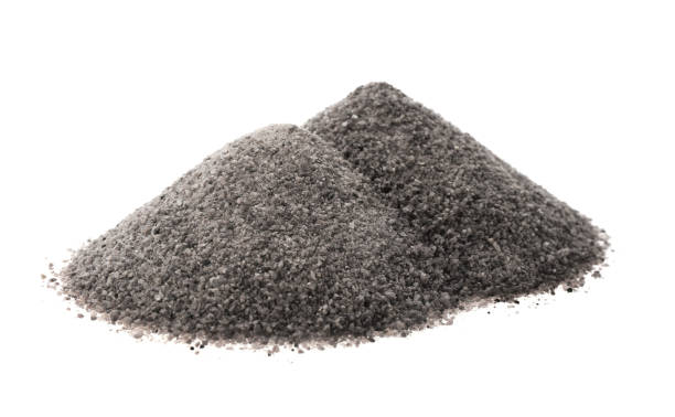 istock Piles of ground black salt isolated on white 1379186792