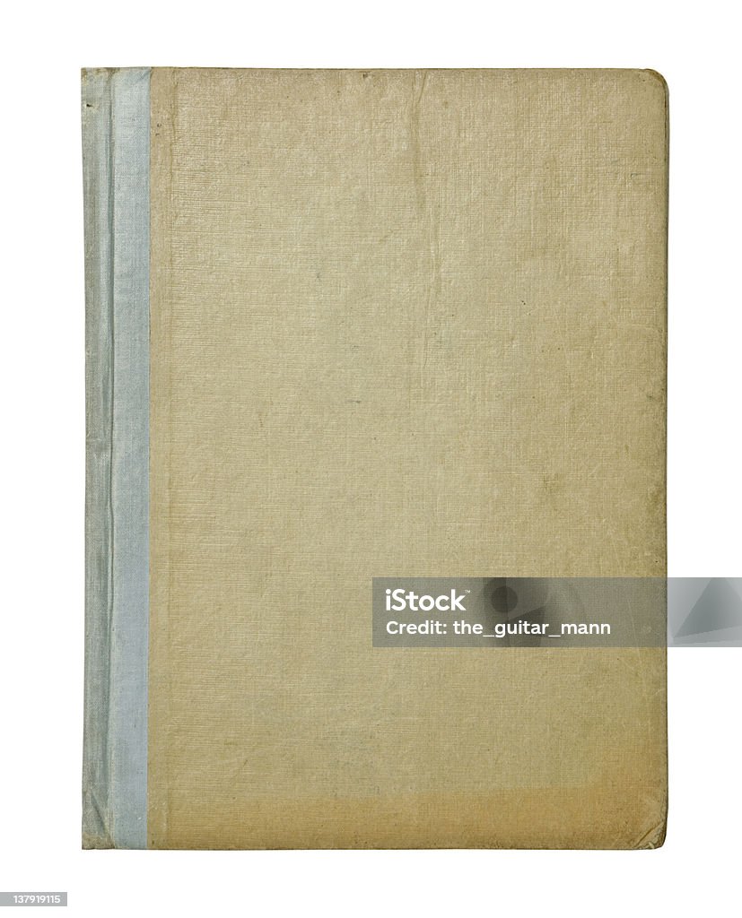 book cover Vintage hardback book cover isolated on white. Paperback Stock Photo