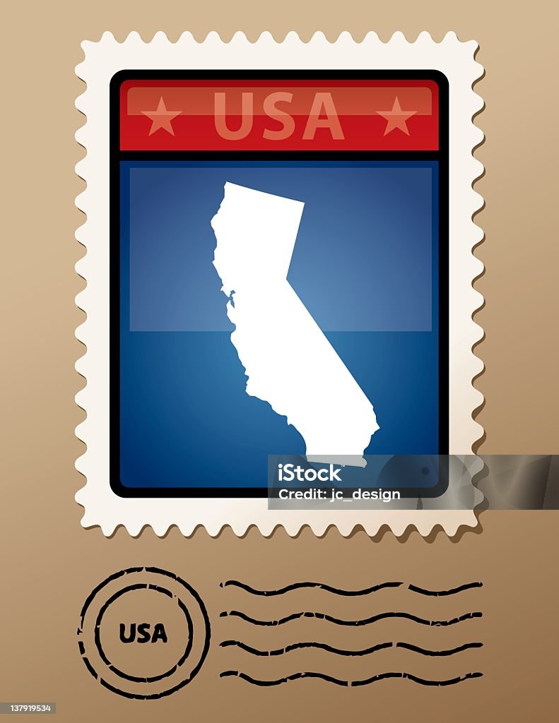 米国カリフォルニア郵便切手 - カリフォルニア州のロイヤリティフリーベクトルアート